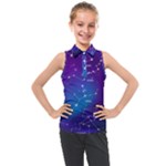 Realistic Night Sky With Constellations Kids  Sleeveless Polo Tee