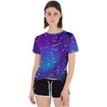 Realistic Night Sky With Constellations Open Back Sport Tee