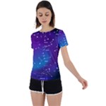 Realistic Night Sky With Constellations Back Circle Cutout Sports Tee