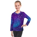 Realistic Night Sky With Constellations Kids  Long Mesh Tee