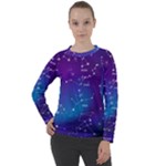 Realistic Night Sky With Constellations Women s Long Sleeve Raglan Tee