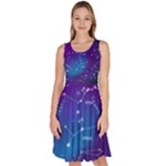 Realistic Night Sky With Constellations Knee Length Skater Dress With Pockets