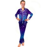 Realistic Night Sky With Constellations Kids  Satin Long Sleeve Pajamas Set