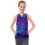 Realistic Night Sky With Constellations Kids  Sleeveless Hoodie