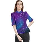 Realistic Night Sky With Constellations Frill Neck Blouse