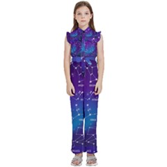 Kids  Sleeveless Ruffle Edge Band Collar Chiffon One Piece 