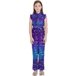 Realistic Night Sky With Constellations Kids  Sleeveless Ruffle Edge Band Collar Chiffon One Piece