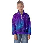 Realistic Night Sky With Constellations Kids  Half Zip Hoodie