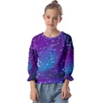 Realistic Night Sky With Constellations Kids  Cuff Sleeve Top