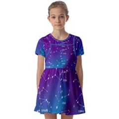 Kids  Short Sleeve Pinafore Style Dress 