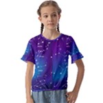 Realistic Night Sky With Constellations Kids  Cuff Sleeve Scrunch Bottom Tee