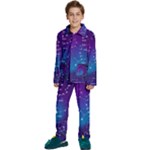 Realistic Night Sky With Constellations Kids  Long Sleeve Velvet Pajamas Set