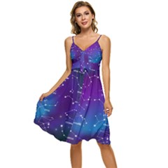 Sleeveless Tie Front Chiffon Dress 