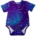 Realistic Night Sky With Constellations Baby Short Sleeve Bodysuit