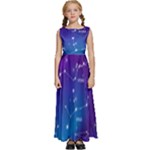 Realistic Night Sky With Constellations Kids  Satin Sleeveless Maxi Dress
