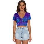 Realistic Night Sky With Constellations V-Neck Crop Top