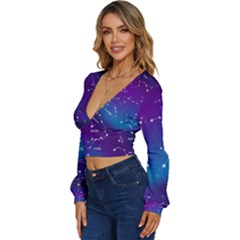 Long Sleeve Deep-V Velour Top 