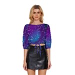 Realistic Night Sky With Constellations Mid Sleeve Drawstring Hem Top