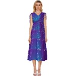 Realistic Night Sky With Constellations V-Neck Drawstring Shoulder Sleeveless Maxi Dress