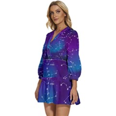 V-Neck Placket Mini Dress 