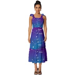 Tie-Strap Tiered Midi Chiffon Dress 