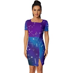 Fitted Knot Split End Bodycon Dress 