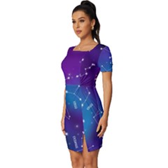 Fitted Knot Split End Bodycon Dress 