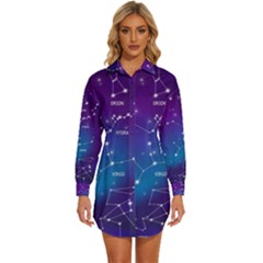 Womens Long Sleeve Shirt Dress 