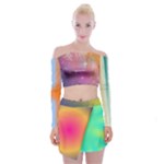 034 Off Shoulder Top with Mini Skirt Set