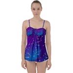 Realistic Night Sky With Constellations Babydoll Tankini Top