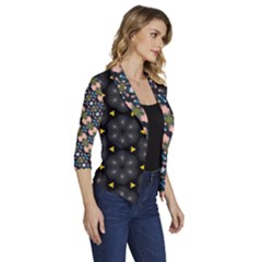 Women s Draped Front 3/4 Sleeve Shawl Collar Jacket 