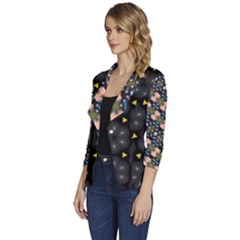 Women s One-Button 3/4 Sleeve Short Jacket 