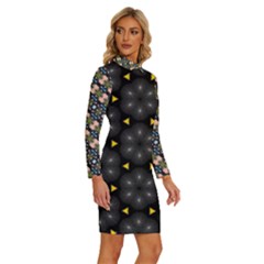 Long Sleeve Shirt Collar Bodycon Dress 