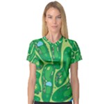Golf Course Par Golf Course Green V-Neck Sport Mesh T-Shirt