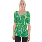 Golf Course Par Golf Course Green Wide Neckline T-Shirt