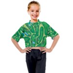 Golf Course Par Golf Course Green Kids Mock Neck T-Shirt