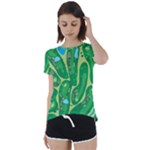 Golf Course Par Golf Course Green Short Sleeve Open Back T-Shirt