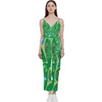 Golf Course Par Golf Course Green V-Neck Camisole Jumpsuit