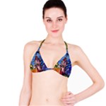 Beauty Stained Glass Castle Building Classic Bikini Top