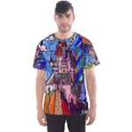 Beauty Stained Glass Castle Building Men s Sport Mesh T-Shirt