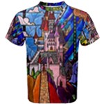 Beauty Stained Glass Castle Building Men s Cotton T-Shirt