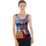 Beauty Stained Glass Castle Building Women s Basic Tank Top