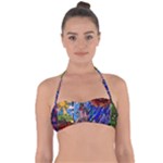 Beauty Stained Glass Castle Building Tie Back Bikini Top