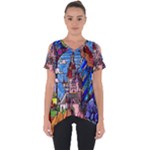 Beauty Stained Glass Castle Building Cut Out Side Drop T-Shirt