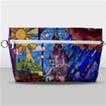Beauty Stained Glass Castle Building Handbag Organizer