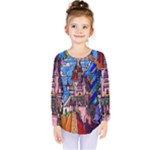 Beauty Stained Glass Castle Building Kids  Long Sleeve T-Shirt