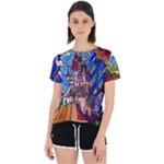 Beauty Stained Glass Castle Building Open Back Sport T-Shirt
