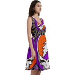 Sleeveless V-Neck Skater Dress with Pockets 