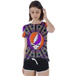 Gratefuldead Grateful Dead Pattern Short Sleeve Open Back T-Shirt
