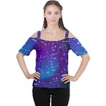Realistic Night Sky With Constellations Cutout Shoulder T-Shirt